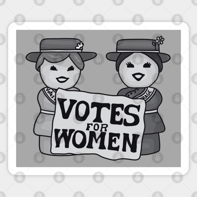 Votes for Women - Little Suffragists Magnet by Slightly Unhinged